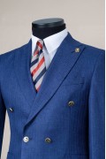 Alfa Suit Slim Fit Mavi Düz Takım Elbise