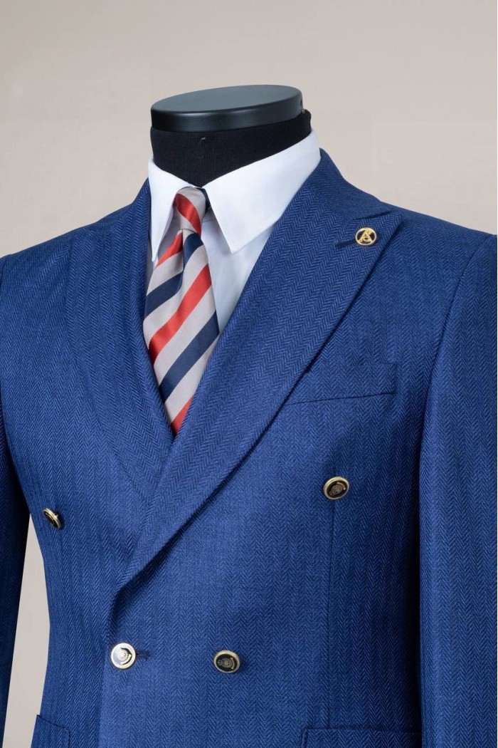 Alfa Suit Slim Fit Mavi Düz Takım Elbise