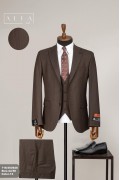 Alfa Suit Slim Fit Açık Gri Düz Takım Elbise