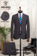 Alfa Suit Slim Fit Açık Gri Düz Takım Elbise