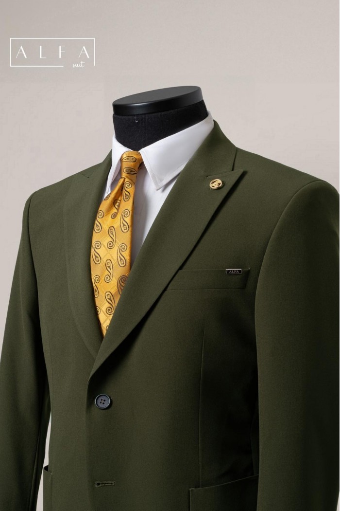 Alfa Suit Slim Fit Koyu Gri Düz Takım Elbise
