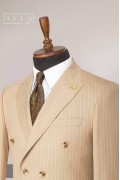 Alfa Suit Slim Fit Bej Düz Takım Elbise