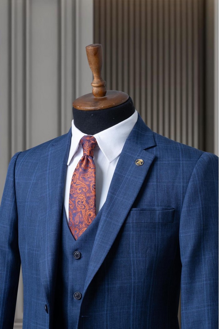 Alfa Suit Slim Fit Koyu Gri Düz Takım Elbise