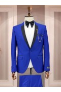 Alfa Suit Slim Fit Açık Gri Düz Takım Elbise