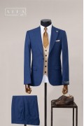 Alfa Suit Slim Fit Açık Gri Düz Takım Elbise