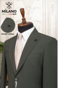 Alfa Suit Slim Fit Açık Gri Düz Takım Elbise
