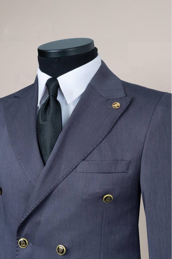 Alfa Suit Slim Fit Koyu Gri Düz Takım Elbise