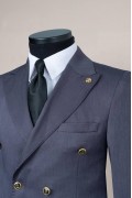 Alfa Suit Slim Fit Koyu Gri Düz Takım Elbise