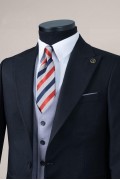 Alfa Suit Slim Fit Koyu Gri Düz Takım Elbise