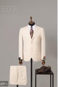 Alfa Suit Slim Fit Açık Gri Düz Takım Elbise