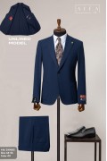 Alfa Suit Slim Fit Açık Gri Düz Takım Elbise