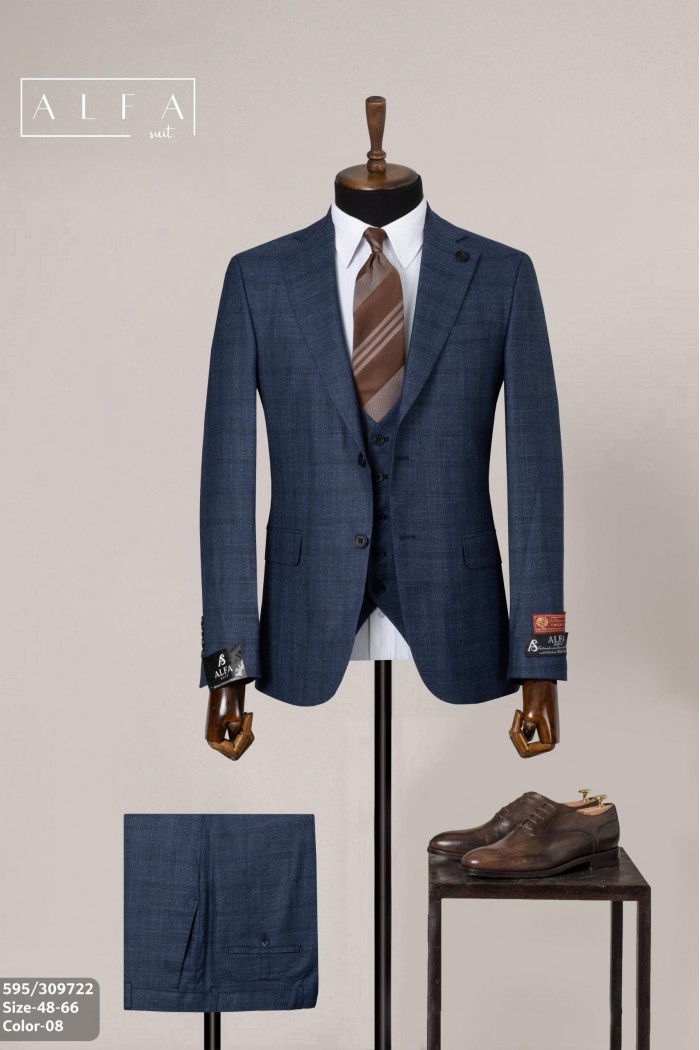 Alfa Suit Slim Fit Açık Gri Düz Takım Elbise Alfa Suit Slim Fit Açık Gri Düz Takım Elbise