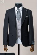 Alfa Suit Slim Fit Koyu Gri Düz Takım Elbise Alfa Suit Slim Fit Koyu Gri Düz Takım Elbise