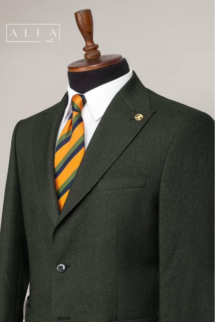 Alfa Suit Slim Fit Koyu Gri Düz Takım Elbise Alfa Suit Slim Fit Koyu Gri Düz Takım Elbise