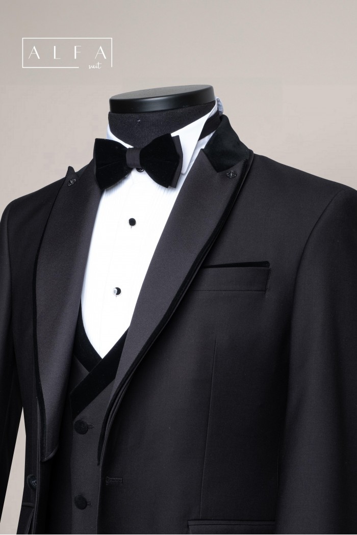 Alfa Suit Slim Fit Koyu Gri Düz Takım Elbise Alfa Suit Slim Fit Koyu Gri Düz Takım Elbise