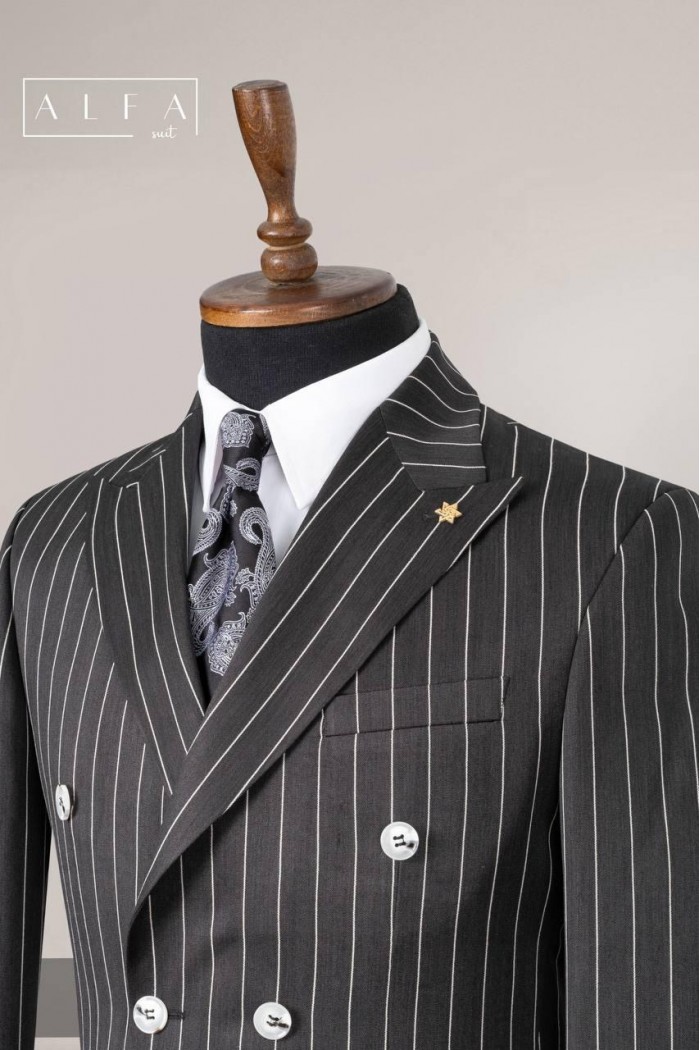 Alfa Suit Slim Fit Açık Gri Düz Takım Elbise Alfa Suit Slim Fit Açık Gri Düz Takım Elbise