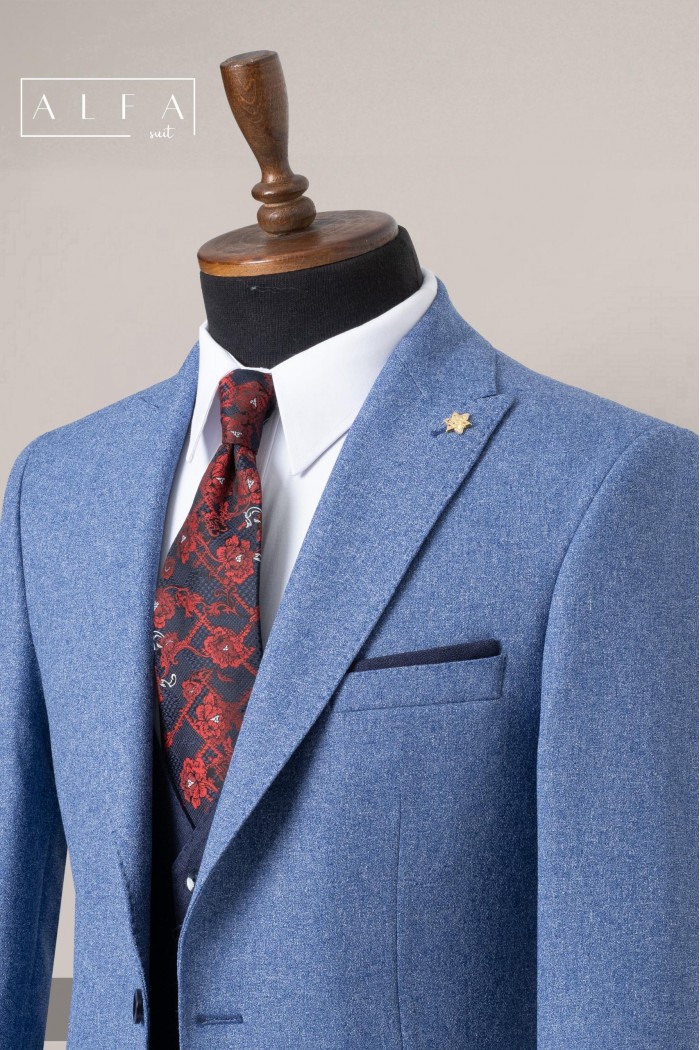 Alfa Suit Slim Fit Açık Gri Düz Takım Elbise Alfa Suit Slim Fit Açık Gri Düz Takım Elbise