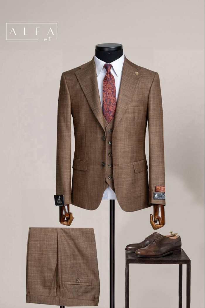 Alfa Suit Slim Fit Açık Gri Düz Takım Elbise Alfa Suit Slim Fit Açık Gri Düz Takım Elbise