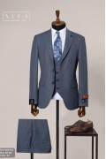 Alfa Suit Slim Fit Açık Gri Düz Takım Elbise Alfa Suit Slim Fit Açık Gri Düz Takım Elbise