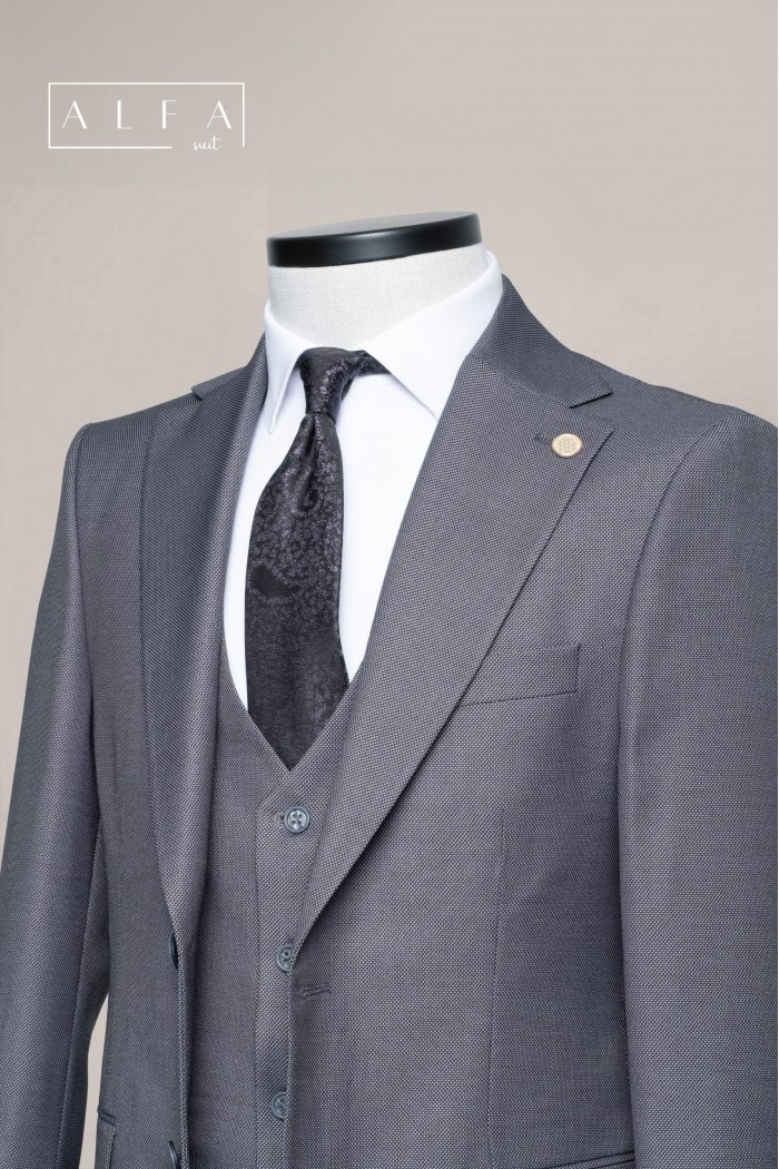 Alfa Suit Slim Fit Açık Gri Düz Takım Elbise Alfa Suit Slim Fit Açık Gri Düz Takım Elbise