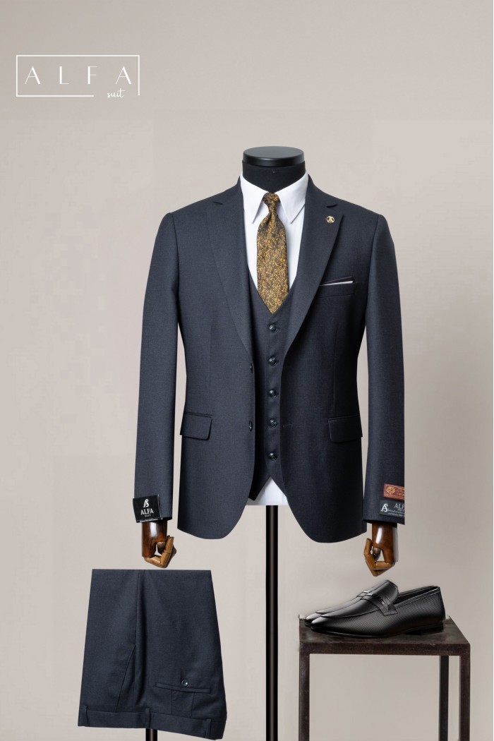 Alfa Suit Slim Fit Açık Gri Düz Takım Elbise Alfa Suit Slim Fit Açık Gri Düz Takım Elbise