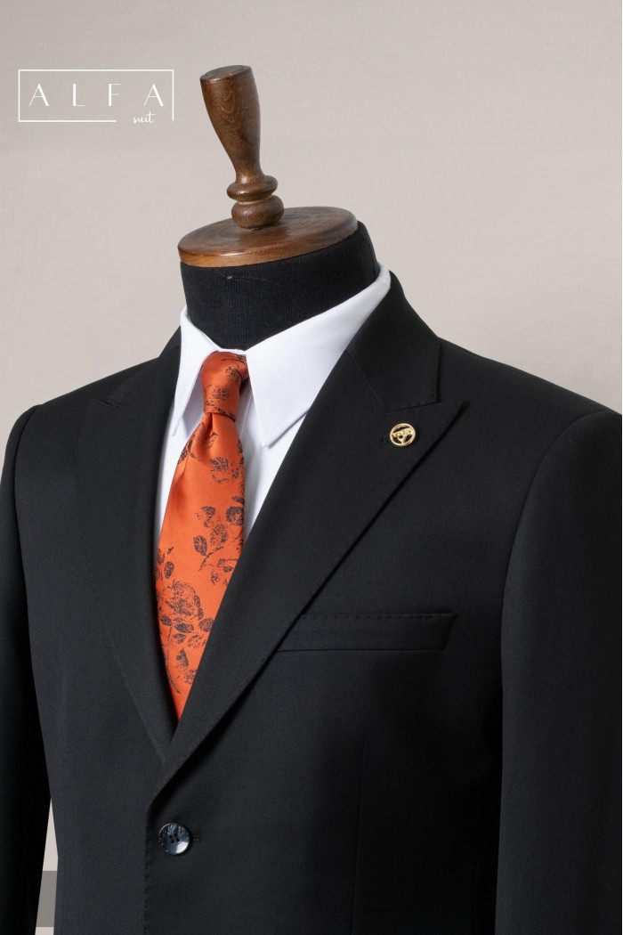 Alfa Suit Slim Fit Koyu Gri Düz Takım Elbise Alfa Suit Slim Fit Koyu Gri Düz Takım Elbise