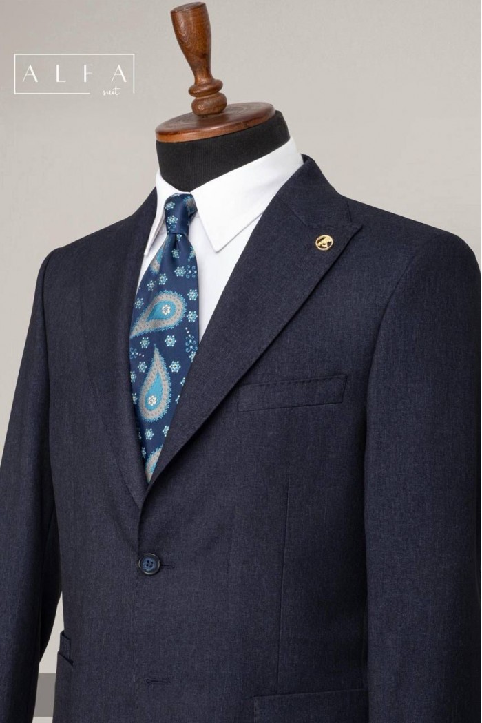 Alfa Suit Slim Fit Koyu Gri Düz Takım Elbise Alfa Suit Slim Fit Koyu Gri Düz Takım Elbise