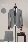 Alfa Suit Slim Fit Açık Gri Düz Takım Elbise Alfa Suit Slim Fit Açık Gri Düz Takım Elbise