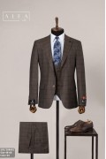 Alfa Suit Slim Fit Açık Gri Düz Takım Elbise Alfa Suit Slim Fit Açık Gri Düz Takım Elbise