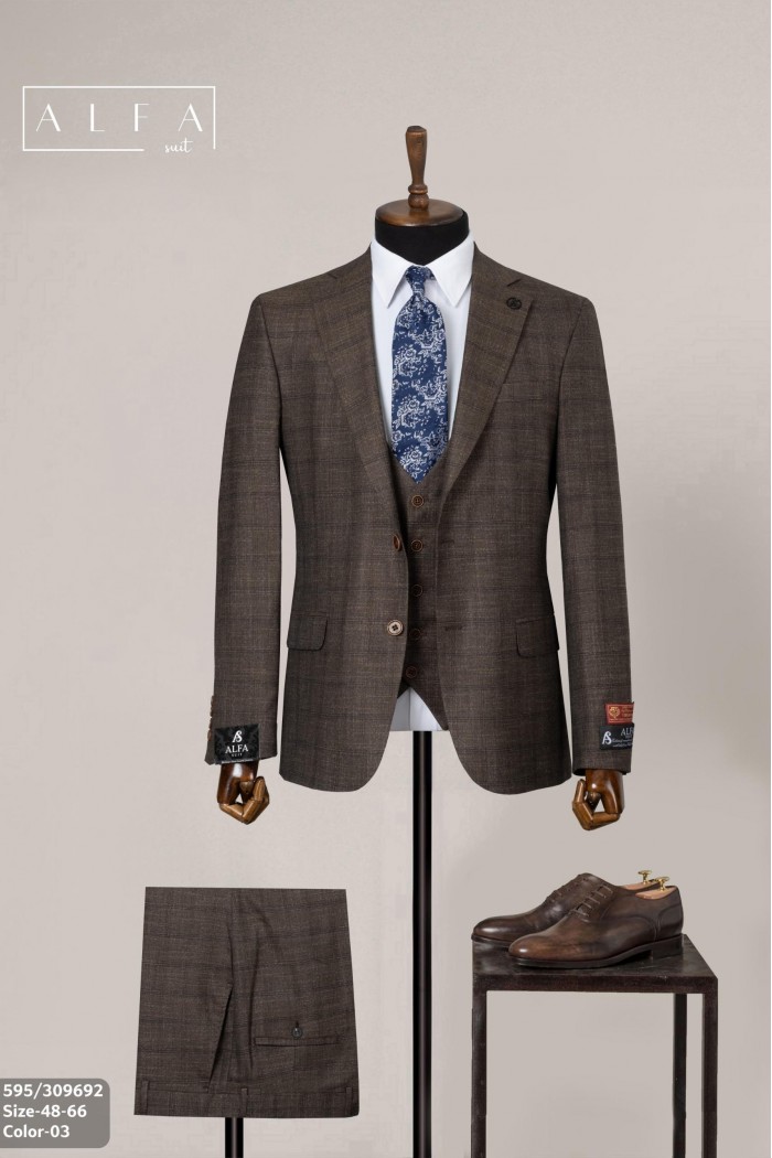 Alfa Suit Slim Fit Açık Gri Düz Takım Elbise Alfa Suit Slim Fit Açık Gri Düz Takım Elbise