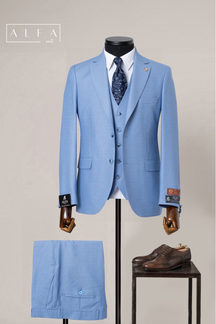 Alfa Suit Slim Fit Açık Gri Düz Takım Elbise Alfa Suit Slim Fit Açık Gri Düz Takım Elbise