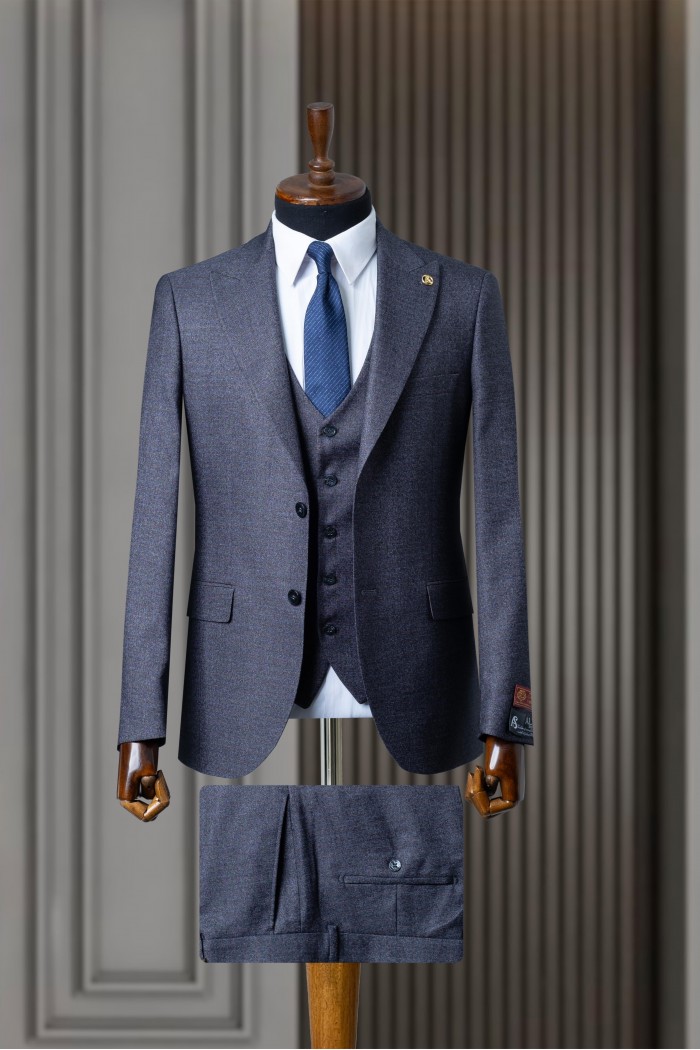 Alfa Suit Slim Fit Koyu Gri Düz Takım Elbise Alfa Suit Slim Fit Koyu Gri Düz Takım Elbise
