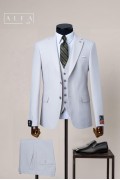 Alfa Suit Slim Fit Açık Gri Düz Takım Elbise Alfa Suit Slim Fit Açık Gri Düz Takım Elbise