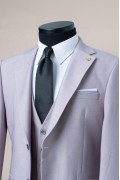 Alfa Suit Slim Fit Açık Gri Düz Takım Elbise Alfa Suit Slim Fit Açık Gri Düz Takım Elbise
