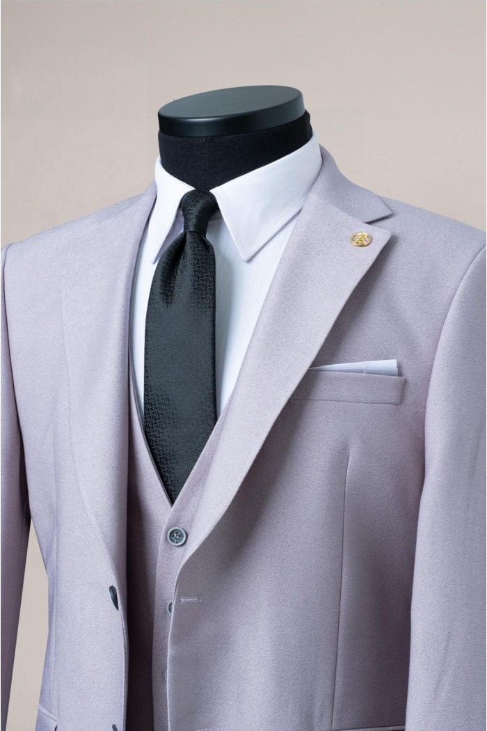 Alfa Suit Slim Fit Açık Gri Düz Takım Elbise Alfa Suit Slim Fit Açık Gri Düz Takım Elbise