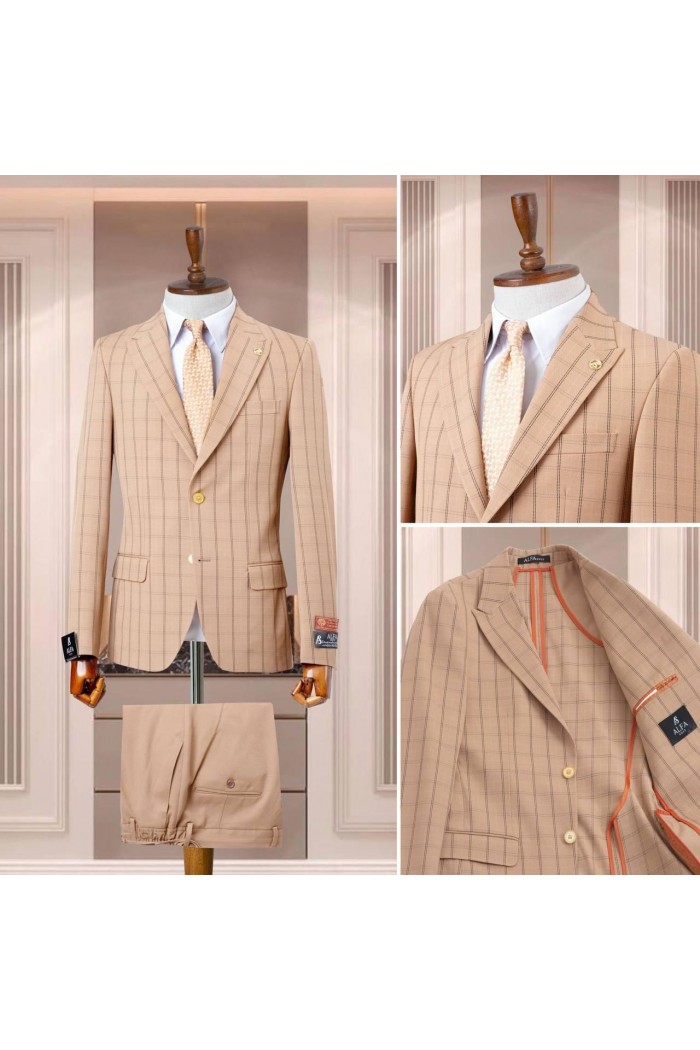 Alfa Suit Slim Fit Bej Düz Takım Elbise Alfa Suit Slim Fit Bej Düz Takım Elbise