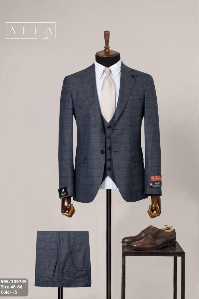 Alfa Suit Slim Fit Açık Gri Düz Takım Elbise Alfa Suit Slim Fit Açık Gri Düz Takım Elbise