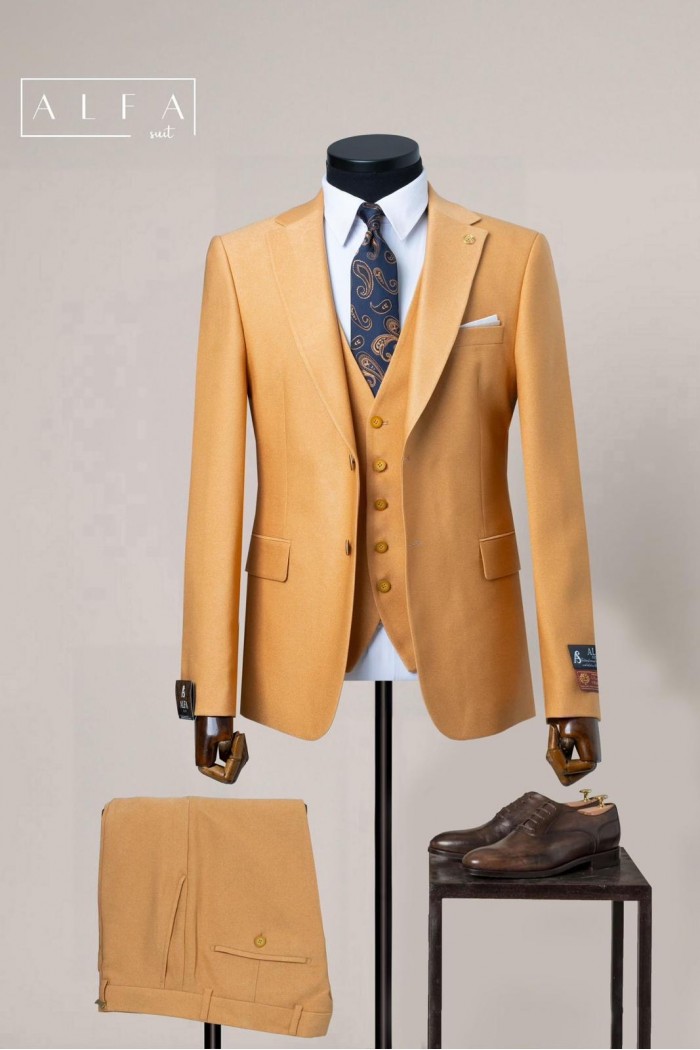 Alfa Suit Slim Fit Bej Düz Takım Elbise Alfa Suit Slim Fit Bej Düz Takım Elbise