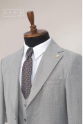 Alfa Suit Slim Fit Açık Gri Düz Takım Elbise Alfa Suit Slim Fit Açık Gri Düz Takım Elbise