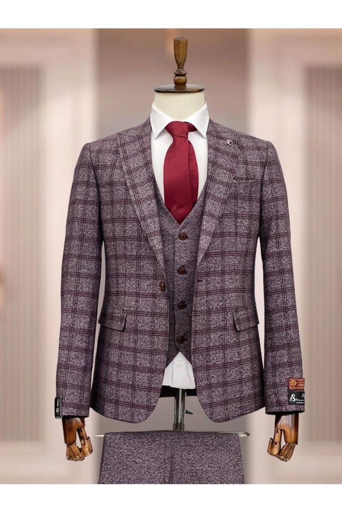 Alfa Suit Slim Fit Açık Gri Düz Takım Elbise Alfa Suit Slim Fit Açık Gri Düz Takım Elbise