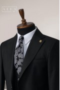 Alfa Suit Slim Fit Koyu Gri Düz Takım Elbise Alfa Suit Slim Fit Koyu Gri Düz Takım Elbise
