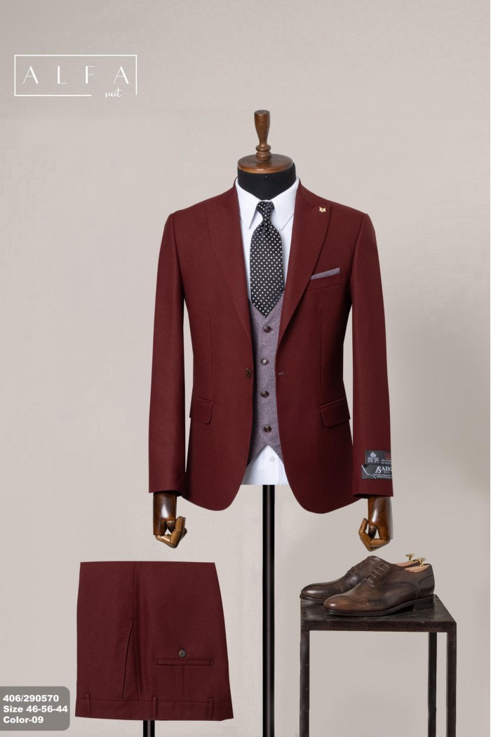 Alfa Suit Slim Fit Açık Gri Düz Takım Elbise Alfa Suit Slim Fit Açık Gri Düz Takım Elbise