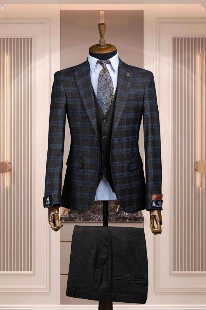 Alfa Suit Slim Fit Açık Gri Düz Takım Elbise Alfa Suit Slim Fit Açık Gri Düz Takım Elbise