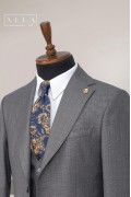 Alfa Suit Slim Fit Açık Gri Düz Takım Elbise Alfa Suit Slim Fit Açık Gri Düz Takım Elbise
