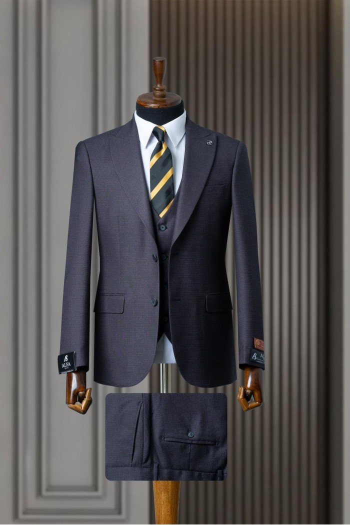Alfa Suit Slim Fit Koyu Gri Düz Takım Elbise Alfa Suit Slim Fit Koyu Gri Düz Takım Elbise