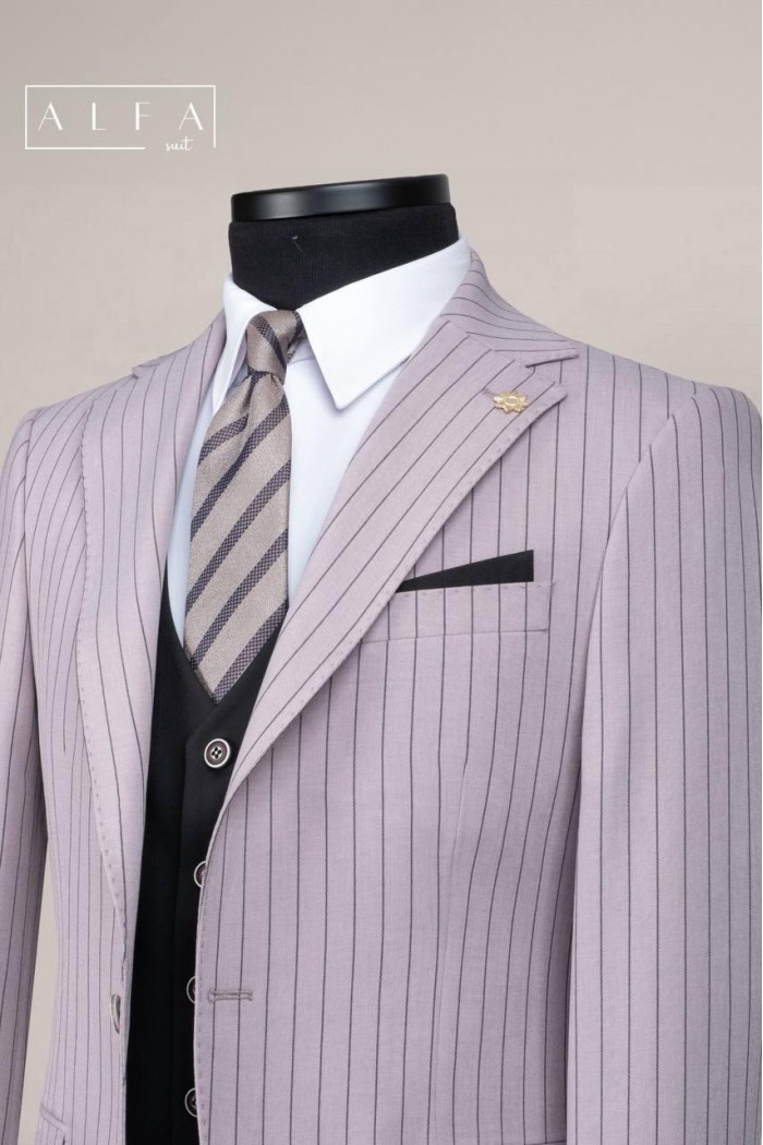 Alfa Suit Slim Fit Açık Gri Düz Takım Elbise Alfa Suit Slim Fit Açık Gri Düz Takım Elbise