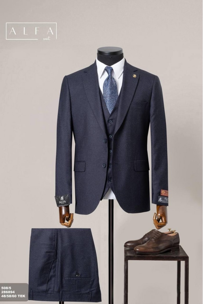 Alfa Suit Slim Fit Açık Gri Düz Takım Elbise Alfa Suit Slim Fit Açık Gri Düz Takım Elbise