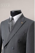 Alfa Suit Slim Fit Koyu Gri Düz Takım Elbise Alfa Suit Slim Fit Koyu Gri Düz Takım Elbise