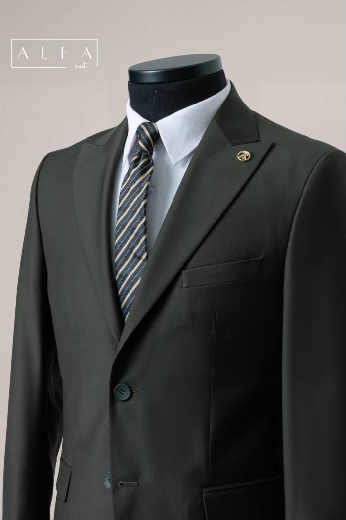 Alfa Suit Slim Fit Koyu Gri Düz Takım Elbise Alfa Suit Slim Fit Koyu Gri Düz Takım Elbise