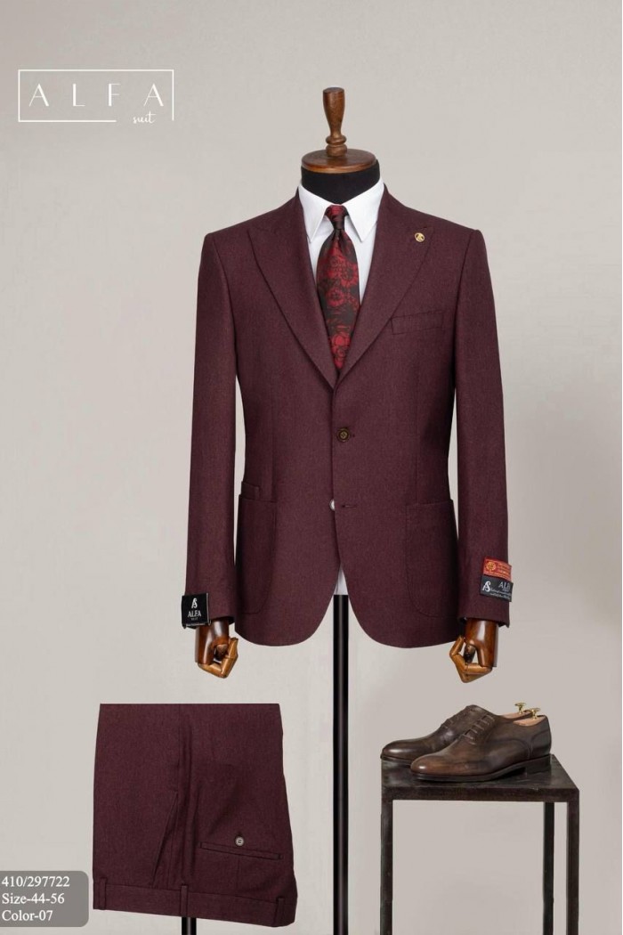 Alfa Suit Slim Fit Açık Gri Düz Takım Elbise Alfa Suit Slim Fit Açık Gri Düz Takım Elbise